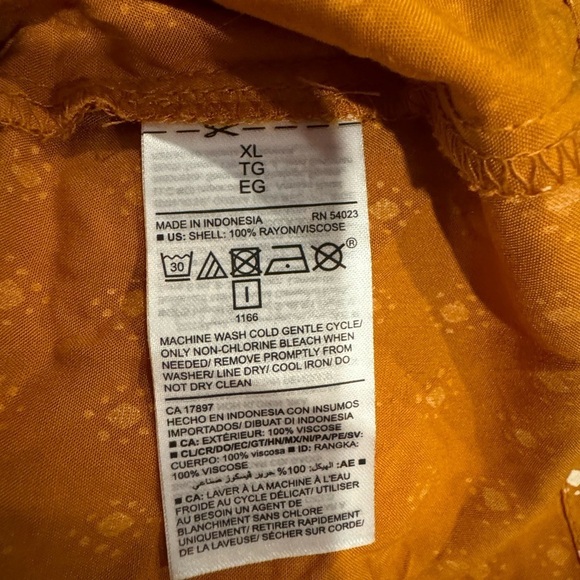 NEW Old Navy Maternity keyhole dress tunic mustard sun print flowy babydoll XL - Picture 4 of 4